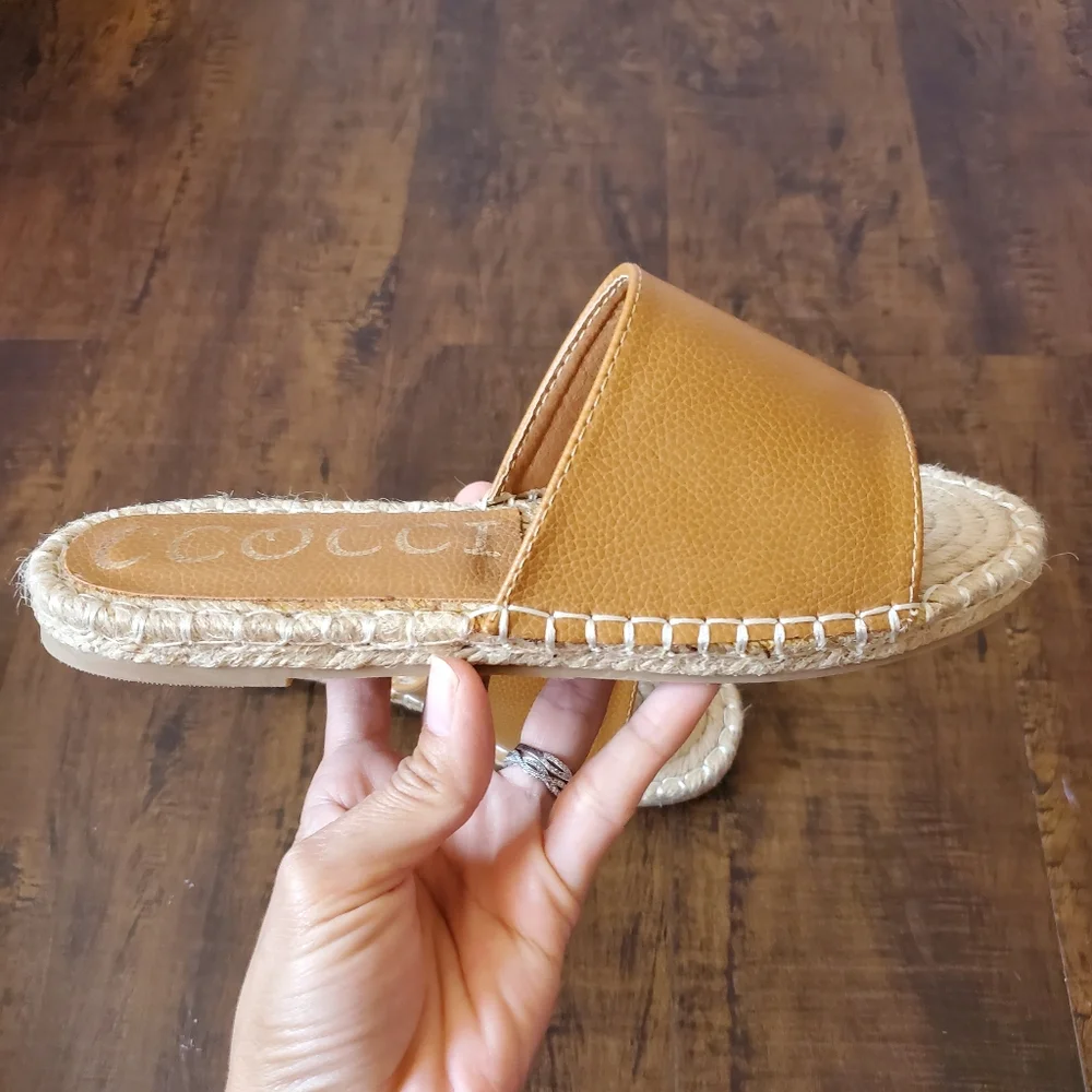 Ccocci Tan Espadrille Slides 7.5 M US Women